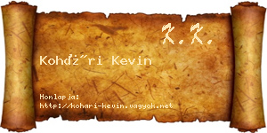 Kohári Kevin névjegykártya